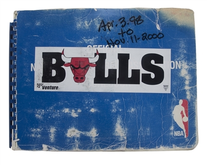 Chicago Bulls Official NBA Scorebook Featuring Michael Jordan’s Last Home Game as a Chicago Bull